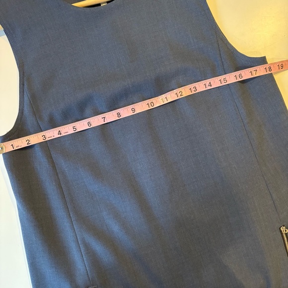 Acne Studios || Chow Bistretch Shift Mini Dress Mod Blue Zippers 40 US 8 - Picture 6 of 9